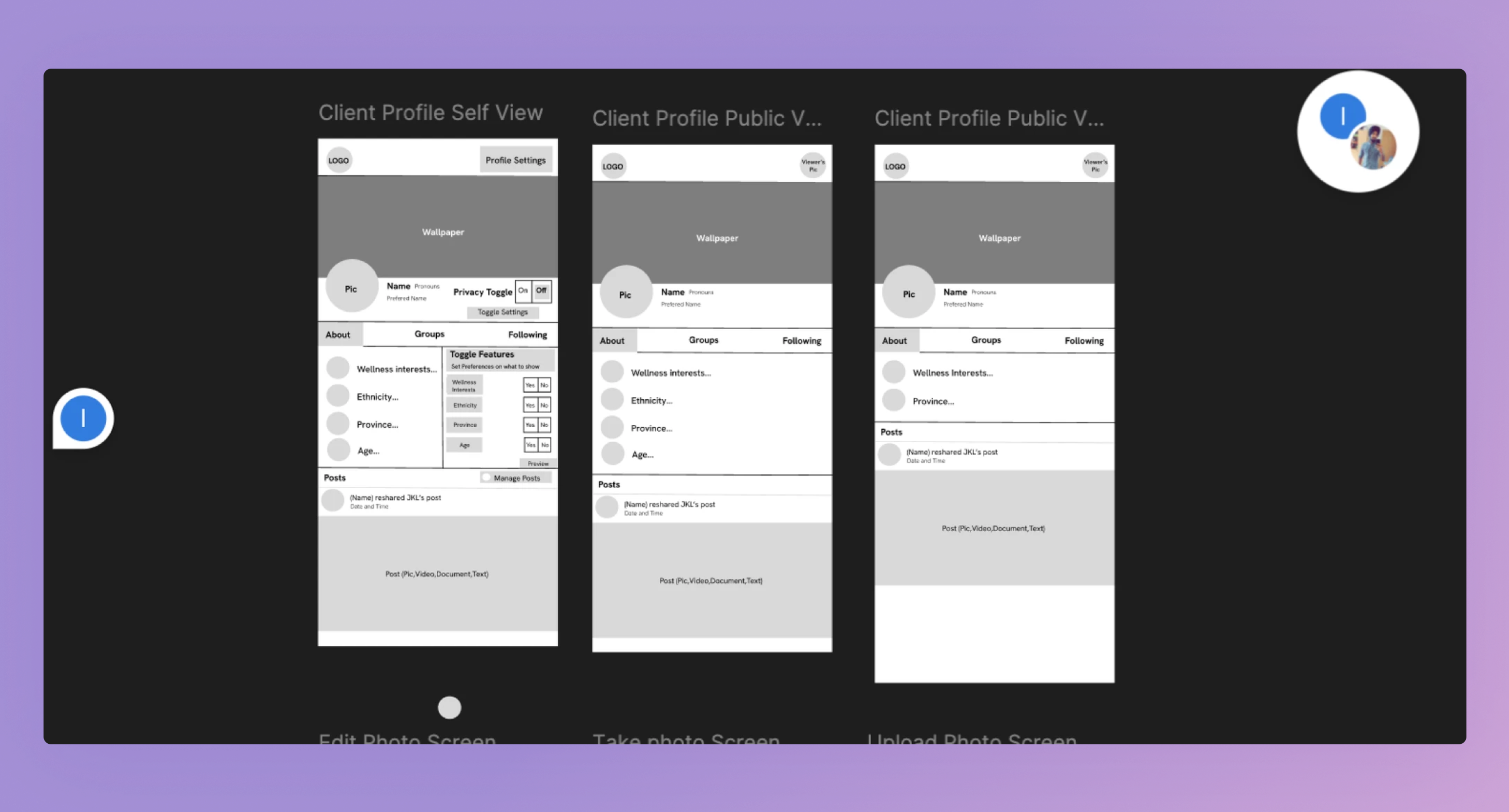 Mid-fidelity and high-fidelity wireframes