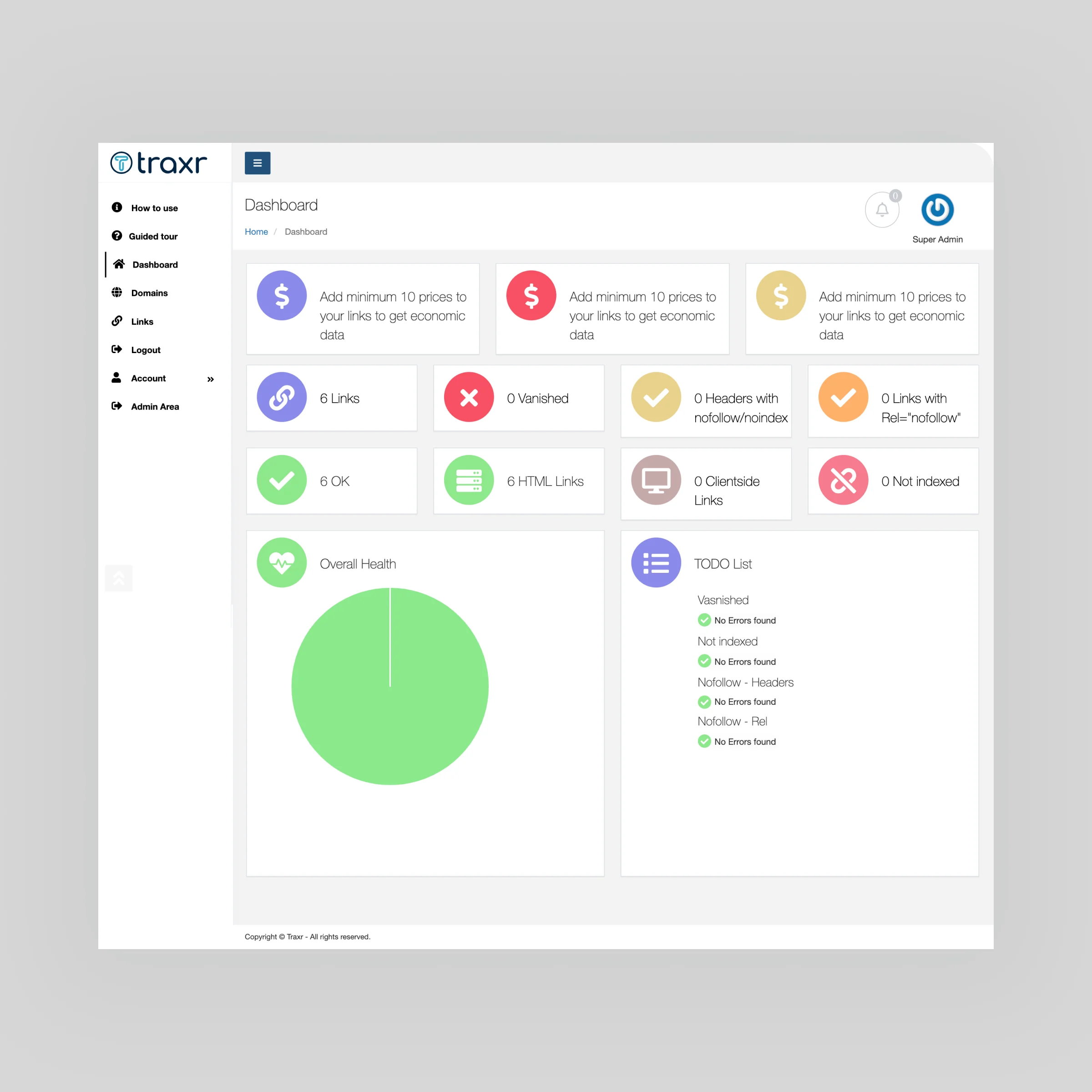 Traxr before redesign